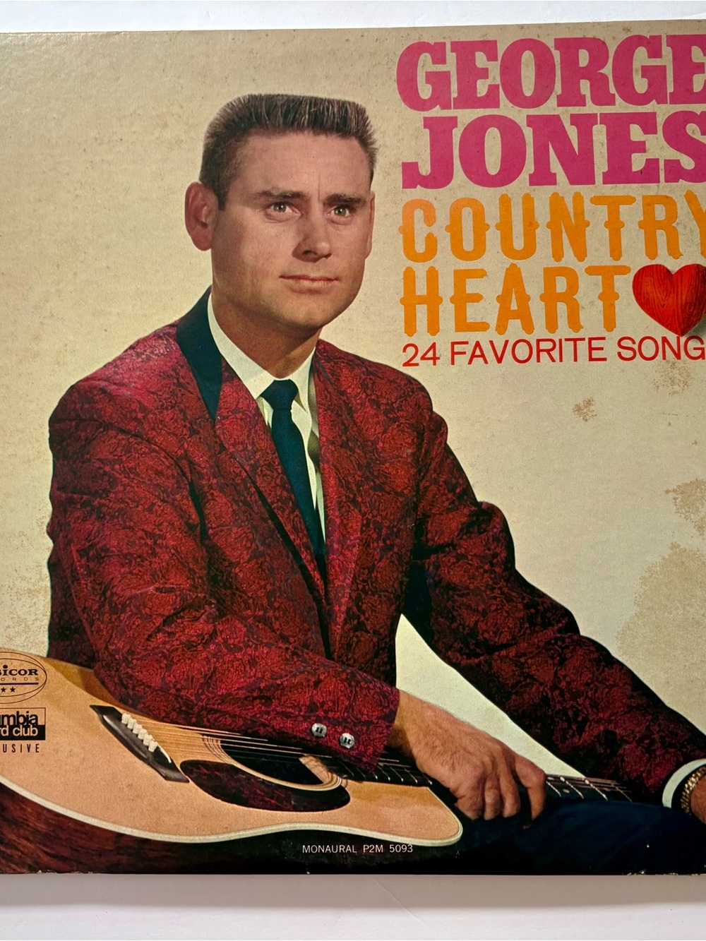 George Jones Country Heart 1966 Country LP Mono Musicor P2M 5093 VG VG+